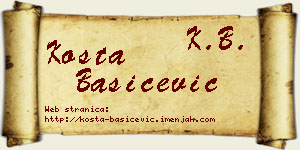 Kosta Bašičević vizit kartica
